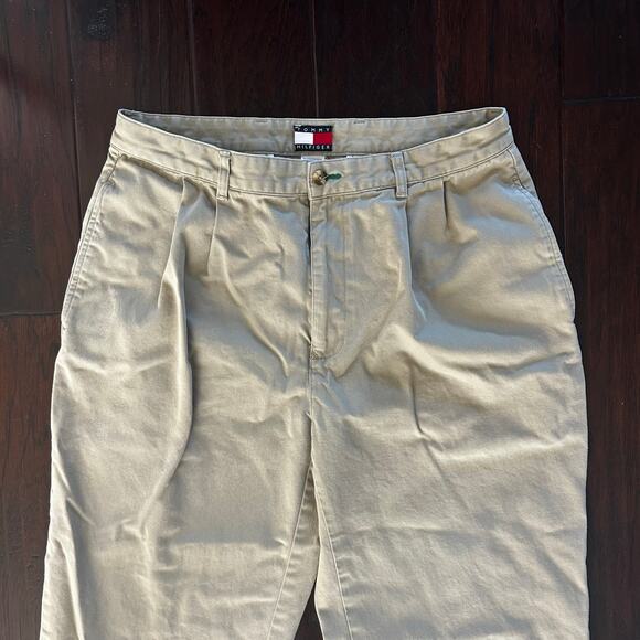 Men's 2003 Tommy Hilfiger Pleated Front Khaki Pants Preppy Old Money Classic - Picture 2 of 12